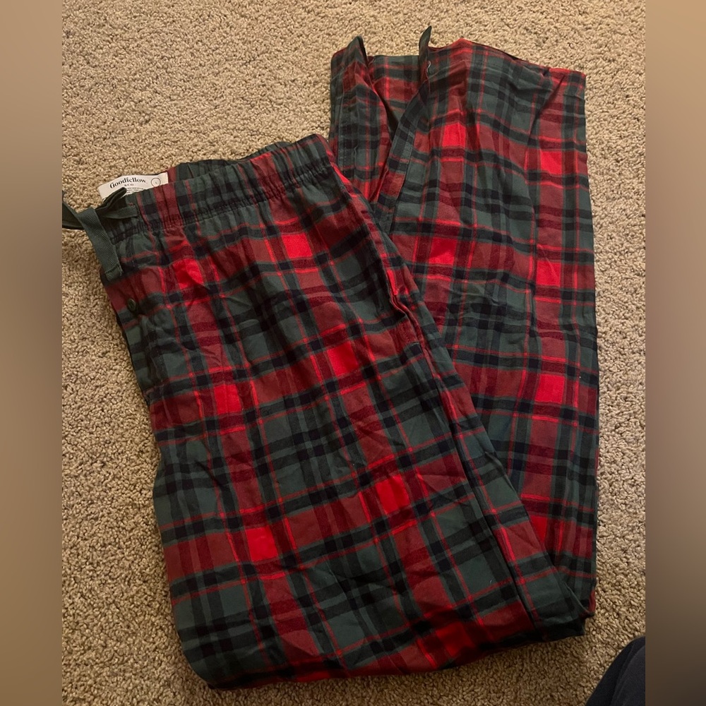 Goodfellow & Co. large mens red/green plaid pajama pain NWOT